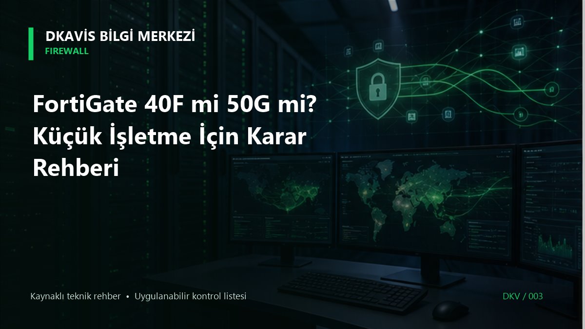FortiGate 40F mi 50G mi? Küçük İşletme İçin Karar Rehberi