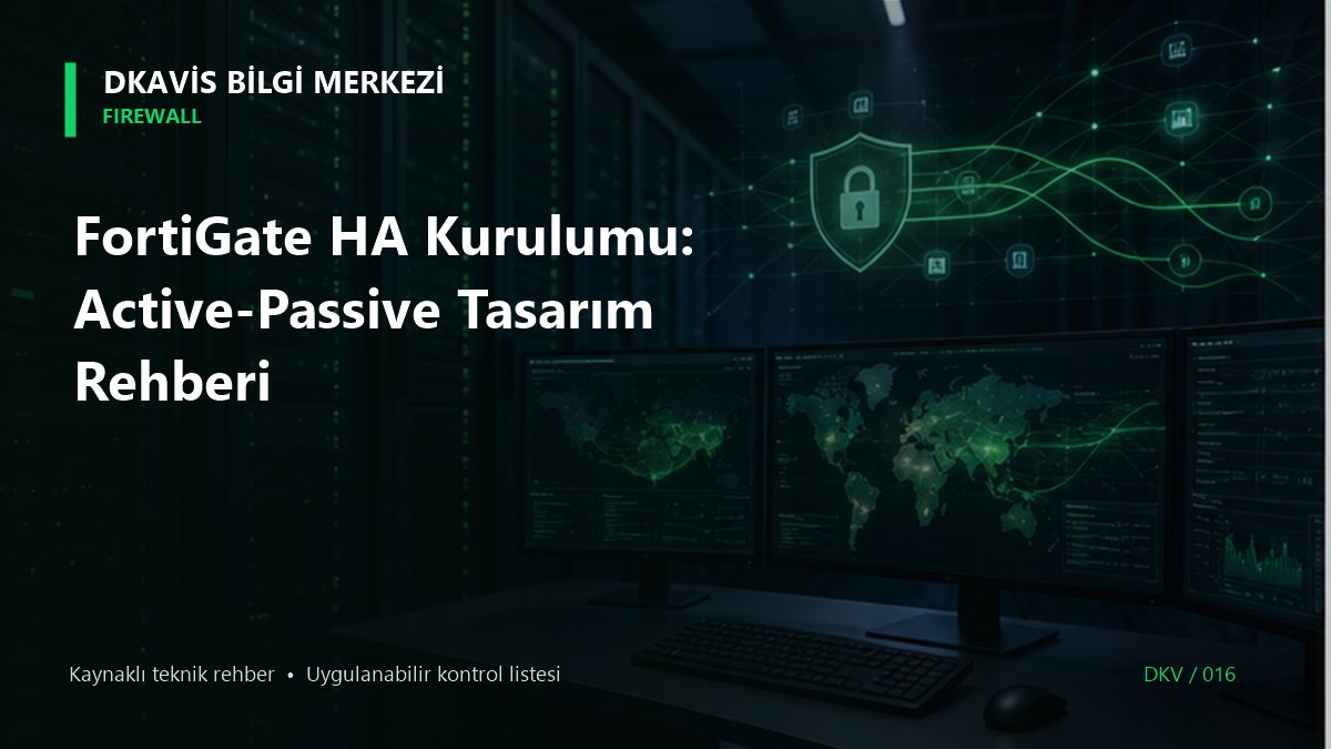 FortiGate HA Kurulumu: Active-Passive Tasarım Rehberi