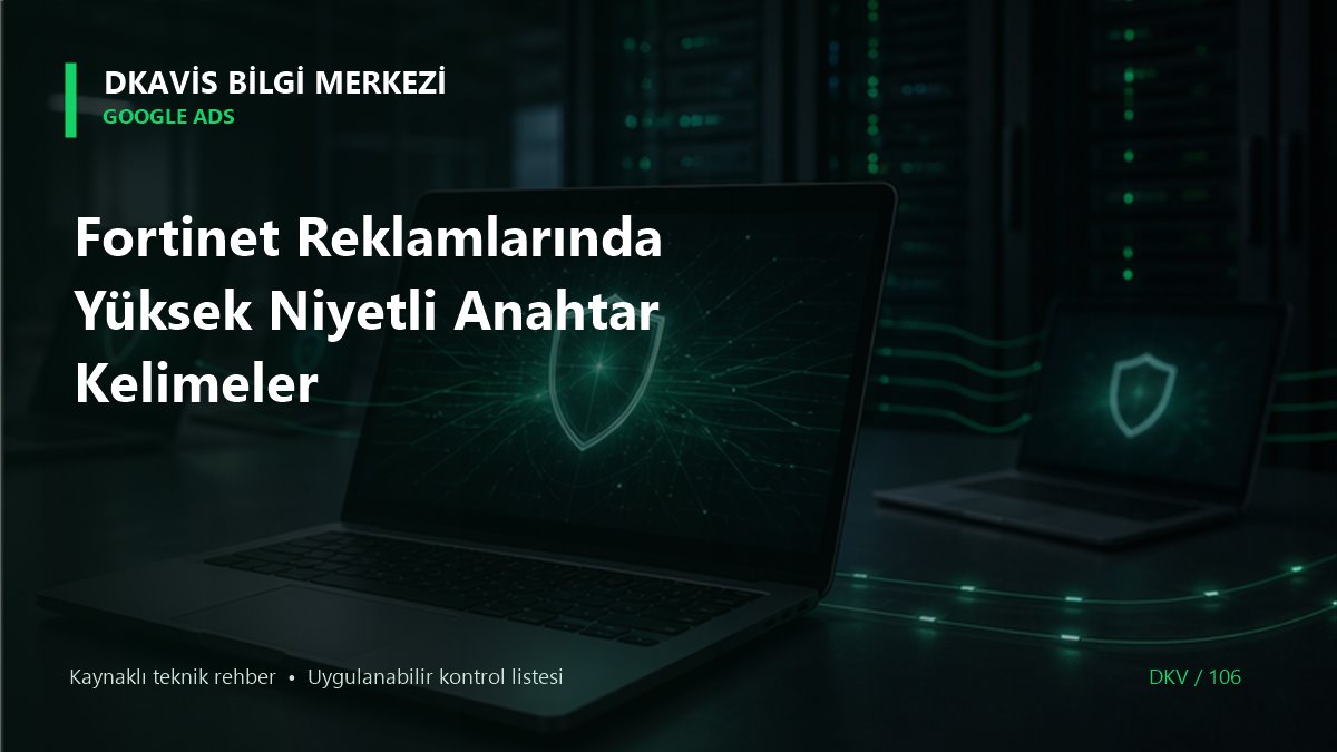 Fortinet Reklamlarında Yüksek Niyetli Anahtar Kelimeler teknik rehber kapak görseli