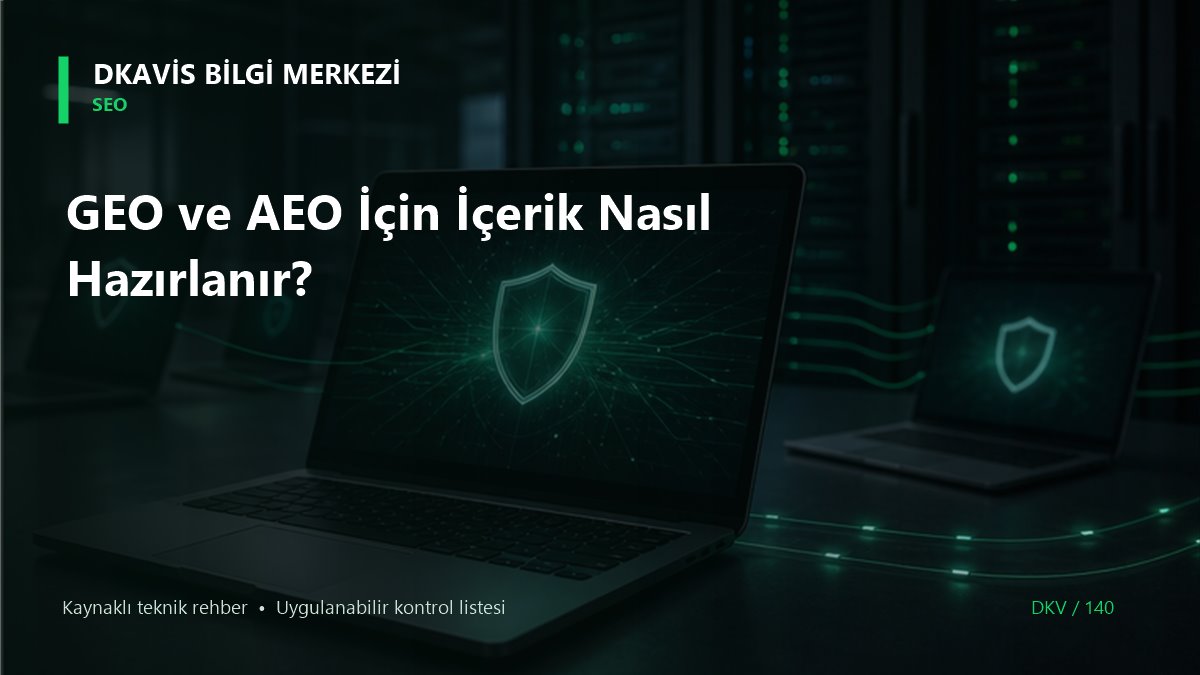 GEO ve AEO İçin İçerik Nasıl Hazırlanır?
