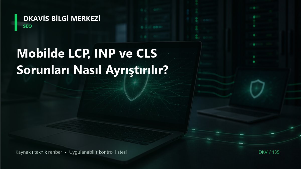 Mobilde LCP, INP ve CLS Sorunları Nasıl Ayrıştırılır? teknik rehber kapak görseli