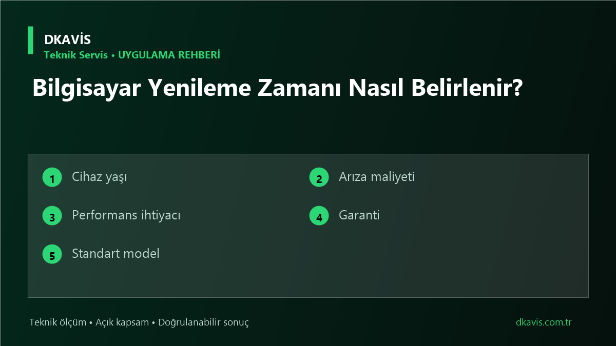 Bilgisayar Yenileme Zamanı Nasıl Belirlenir? için beş teknik karar ölçütü