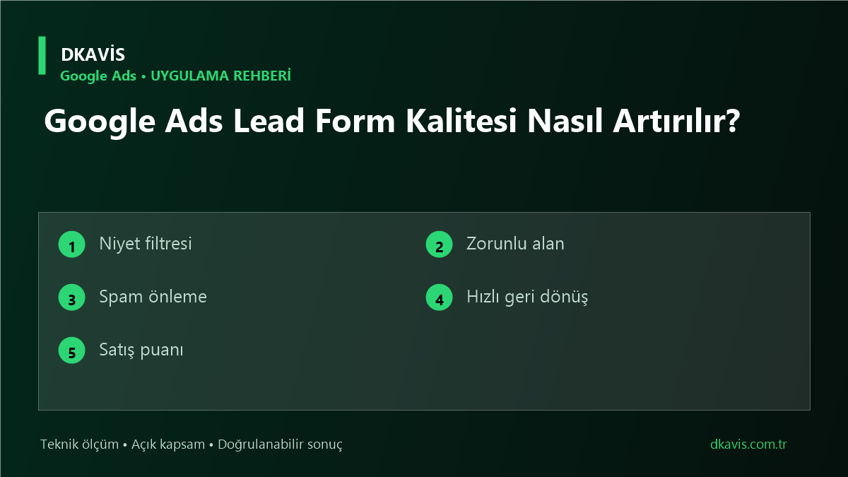 Google Ads Lead Form Kalitesi Nasıl Artırılır? teknik rehber kapak görseli