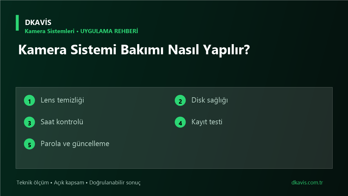 Kamera Sistemi Bakımı Nasıl Yapılır? için beş teknik karar ölçütü