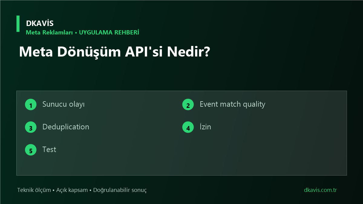 Meta Dönüşüm API'si Nedir? için beş teknik karar ölçütü
