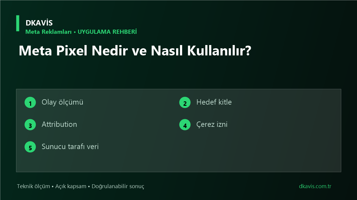 Meta Pixel Nedir ve Nasıl Kullanılır? için beş teknik karar ölçütü