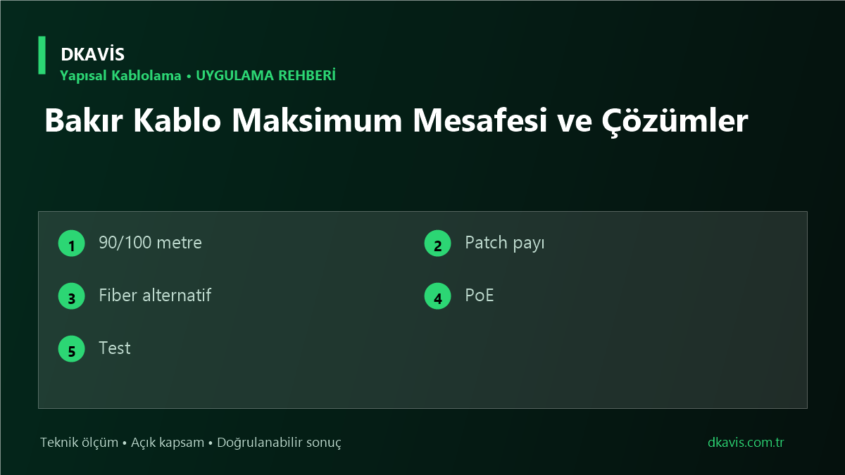 Bakır Kablo Maksimum Mesafesi ve Çözümler için beş teknik karar ölçütü