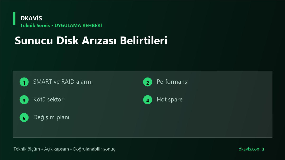 Sunucu Disk Arızası Belirtileri için beş teknik karar ölçütü