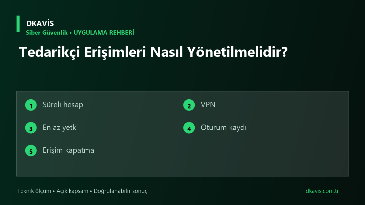 Tedarikçi Erişimleri Nasıl Yönetilmelidir? için beş teknik karar ölçütü