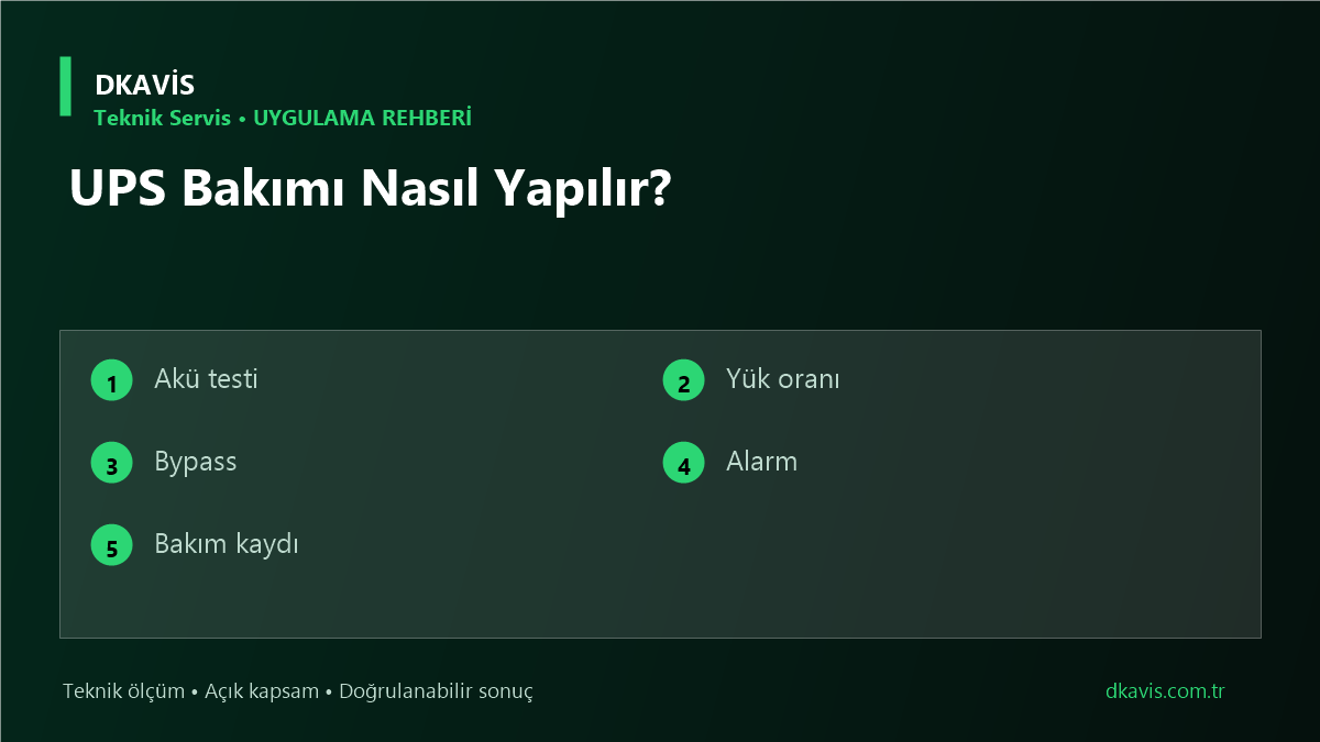 UPS Bakımı Nasıl Yapılır? için beş teknik karar ölçütü