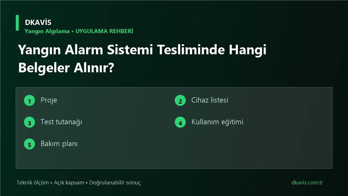 Yangın Alarm Sistemi Tesliminde Hangi Belgeler Alınır?