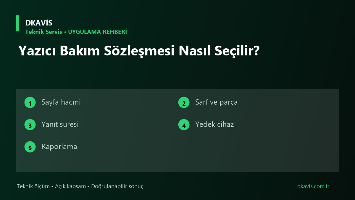 Yazıcı Bakım Sözleşmesi Nasıl Seçilir? teknik rehber kapak görseli