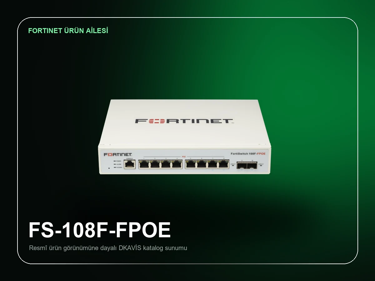 Fortinet FortiSwitch 108F-FPOE ürün görünümü